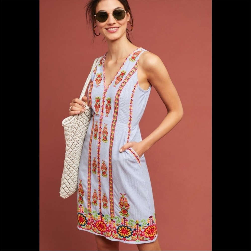 Maeve Madeline Embroidered Shift Dress